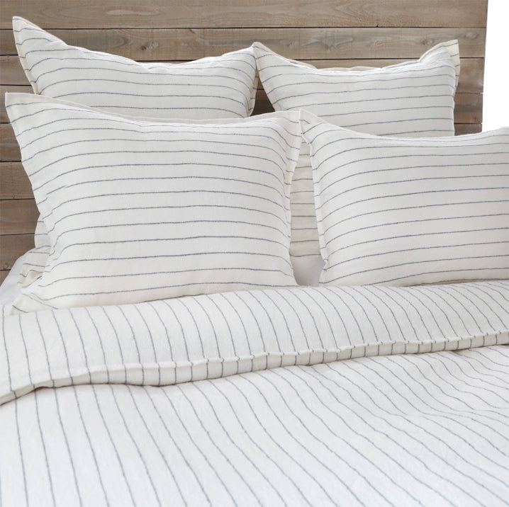 Blake Cream and Grey Cotton Queen Duvet Cover