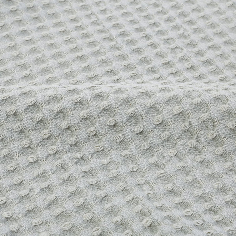 Zuma Queen-Sized Cream Cotton Waffle Weave Blanket