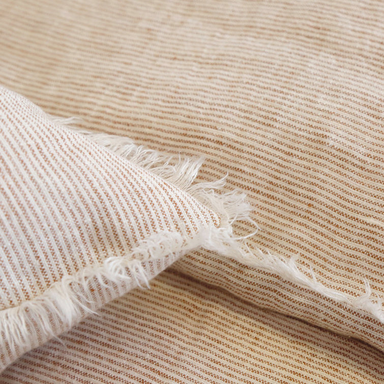 Terra Cotta Linen Euro Sham with Frayed Edges