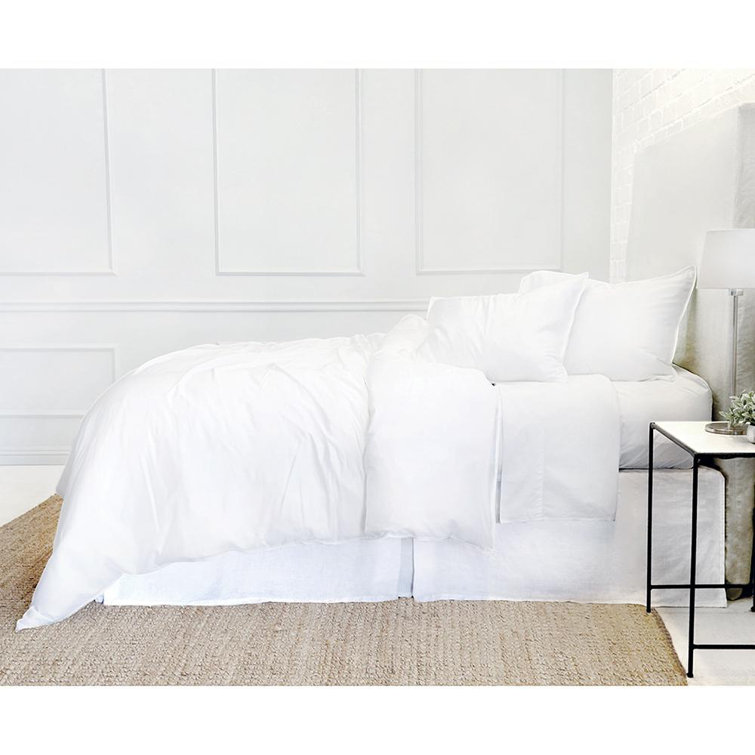 White Bamboo Twin Duvet Cover Set with Sham