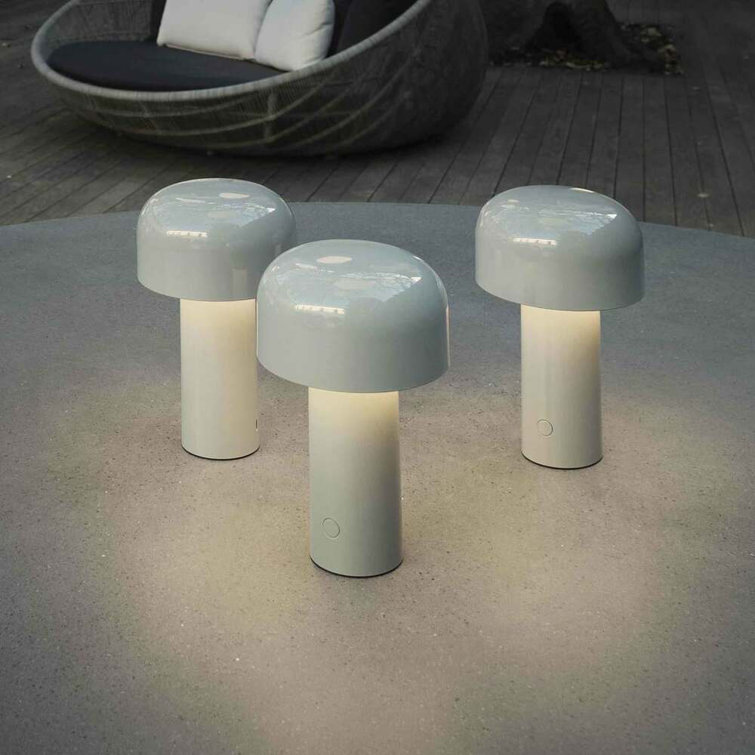 Gray Cordless Adjustable Outdoor Kids Table Lamp with LED Light