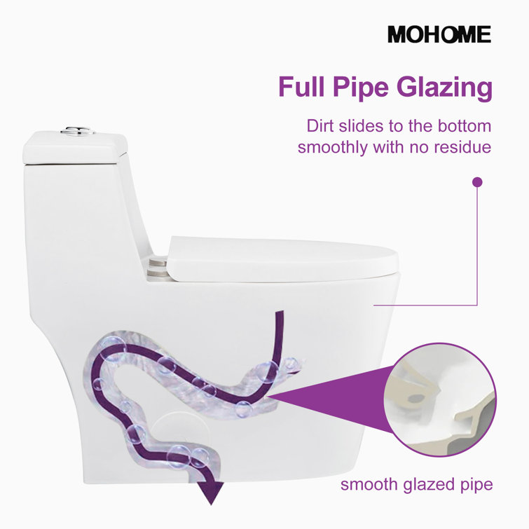 Greta White Elongated One-Piece Dual Flush Toilet