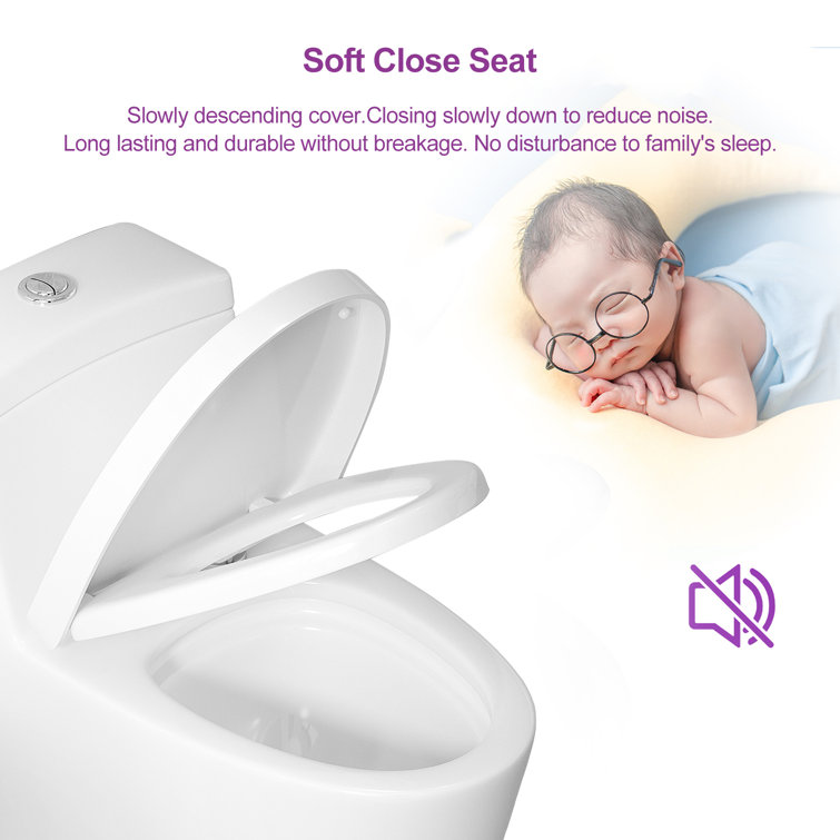 Greta White Elongated One-Piece Dual Flush Toilet