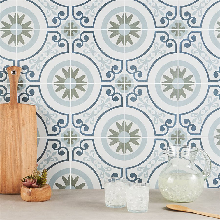 Aster Garden Square 9" x 9" Matte Porcelain Floor and Wall Tile