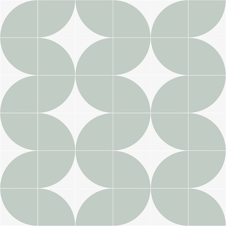 Tarin 8" x 8" Green Matte Porcelain Encaustic Tile