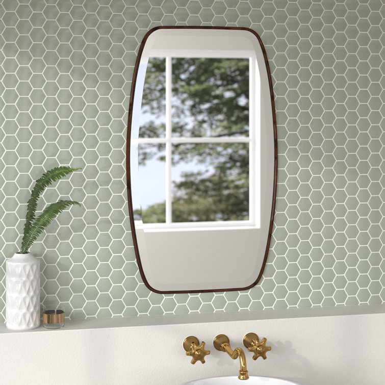 Dark Bronze Rectangular Beveled Wall Mirror