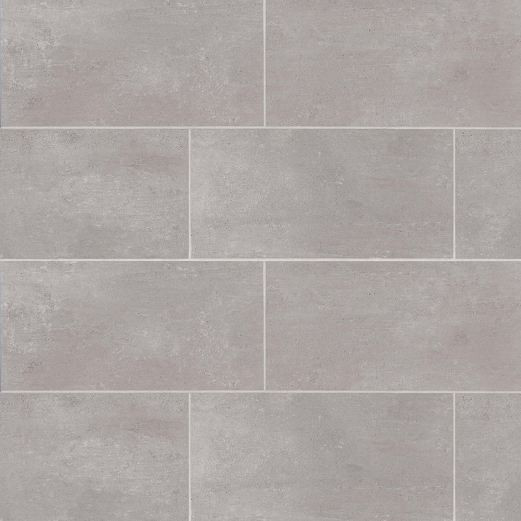 Simply Modern 12" x 24" Gray Porcelain Concrete Look Wall & Floor Tile