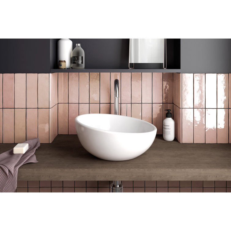 Cloe Pink 2.5" x 8" Ceramic Wall Tile