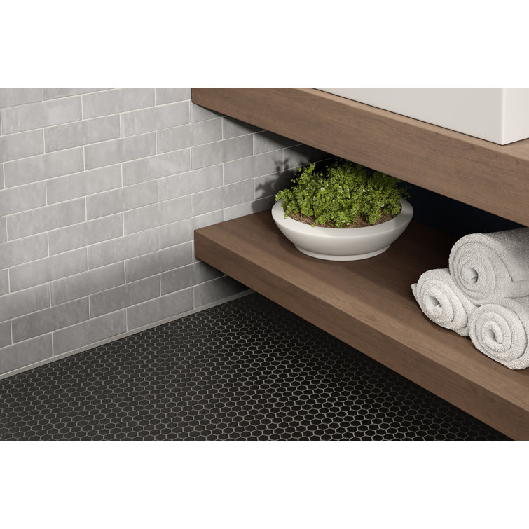 Cloe 2.5" x 8" Glossy Gray Ceramic Wall Tile
