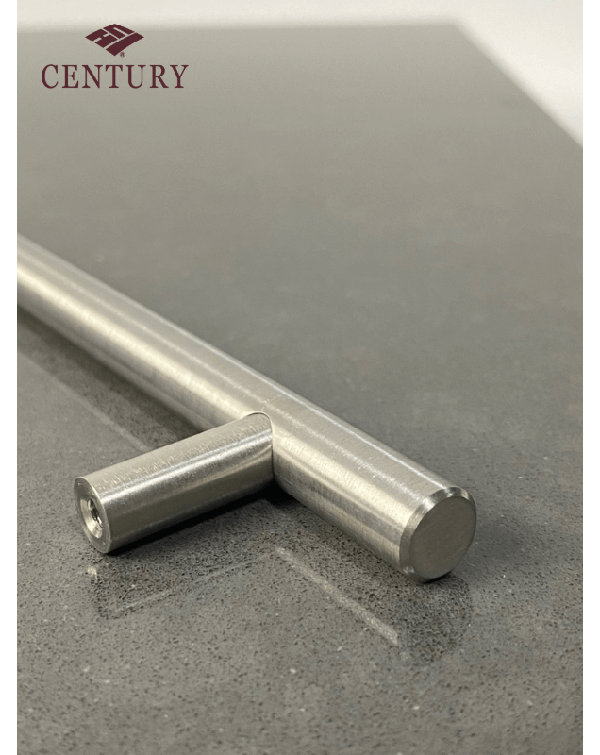 Brushed Nickel Steel Bar Pull with Mounting Hardware