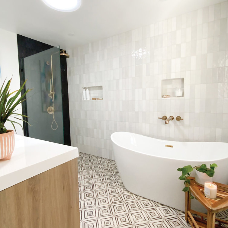 Vivace 4'' x 4'' Porcelain Water Resistant Bathroom Wall Tile