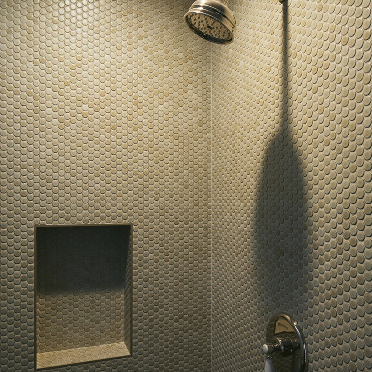 Silver Sage Porcelain Mosaic Bathroom Shower Tile