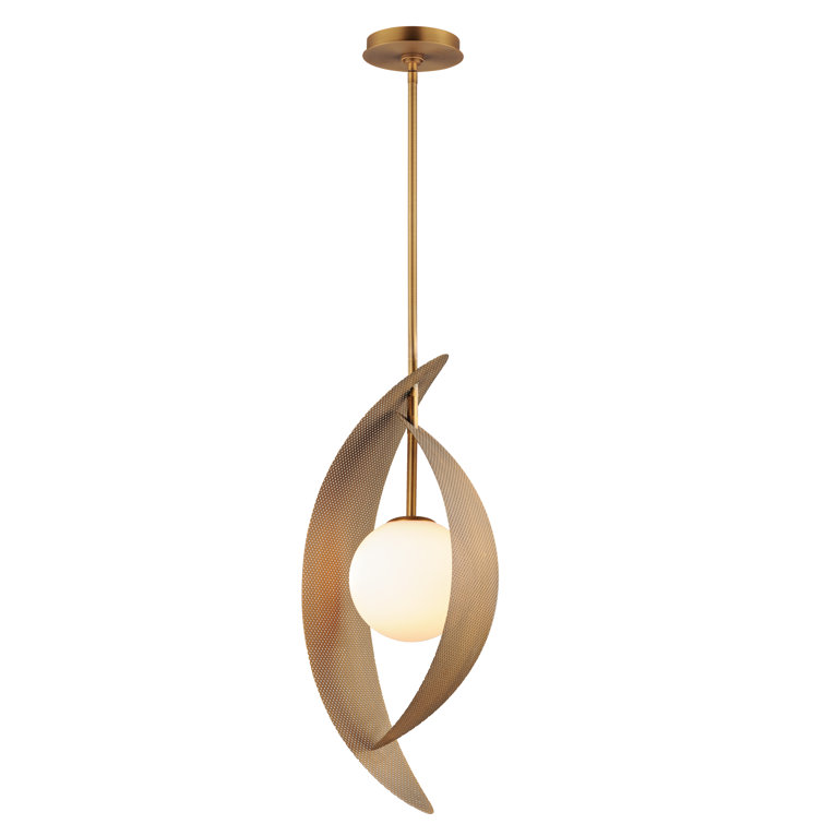 Natural Aged Brass Globe LED Mini Pendant Light