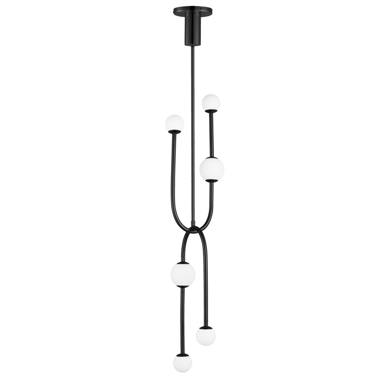 Alina Black Glass LED Multi-Light Pendant