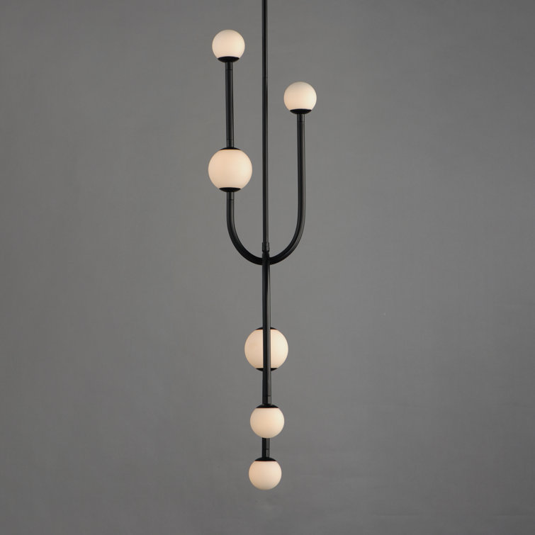Alina Black Glass LED Multi-Light Pendant