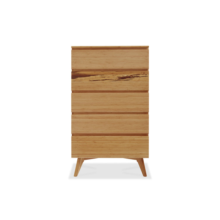 Caramelized Bamboo 5-Drawer Lingerie Chest with Soft Close Dovetail Drawers