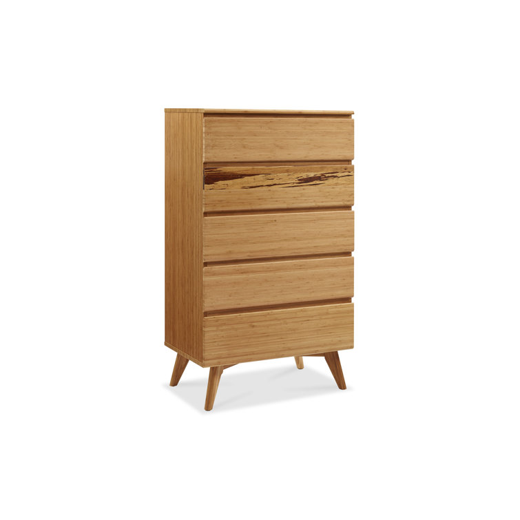 Caramelized Bamboo 5-Drawer Lingerie Chest with Soft Close Dovetail Drawers