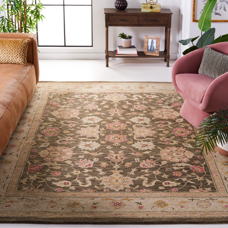 Handmade Gray Wool Tufted Rectangular Area Rug