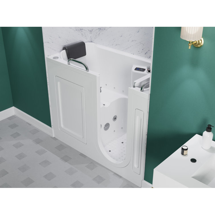 MediSpa 52.5'' White Acrylic Walk-In Bathtub with Air Jets