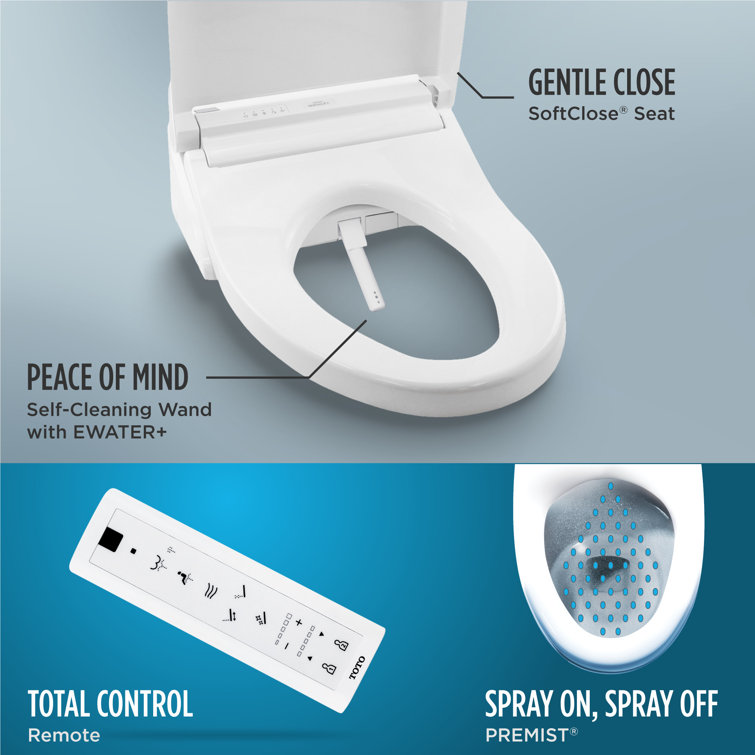 White Elongated Two-Piece Toilet with Tornado Flush