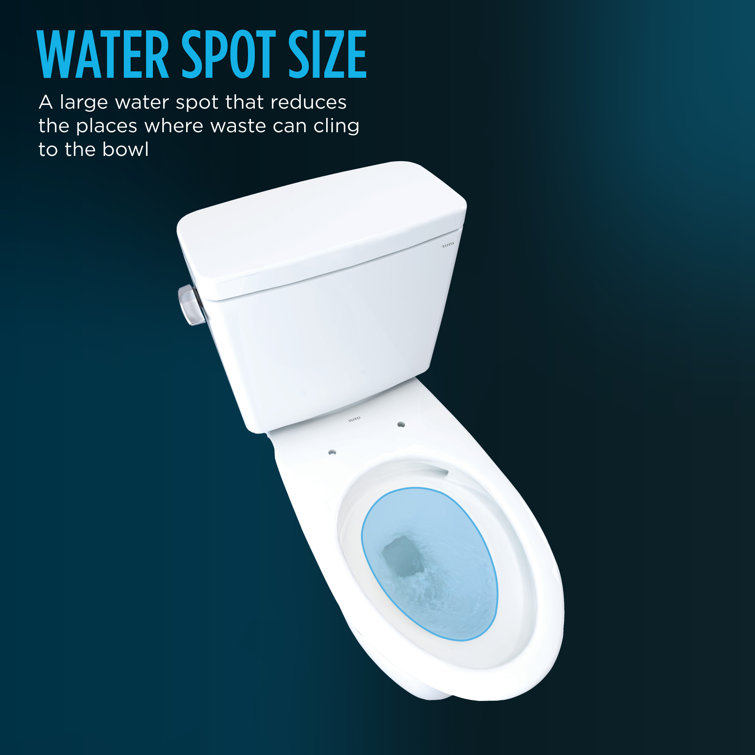 White Elongated Two-Piece Toilet with Tornado Flush