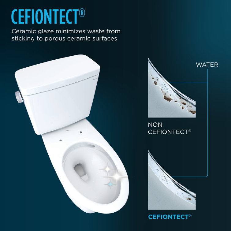 White Elongated Two-Piece Toilet with Tornado Flush