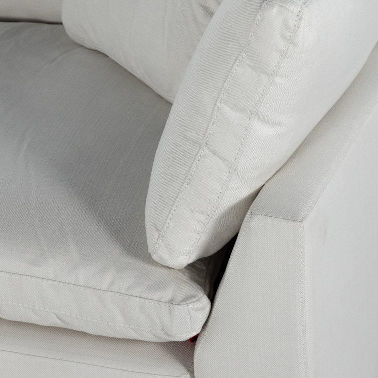 Anders Ivory 4-Piece Track Arm Sectional with Ottoman