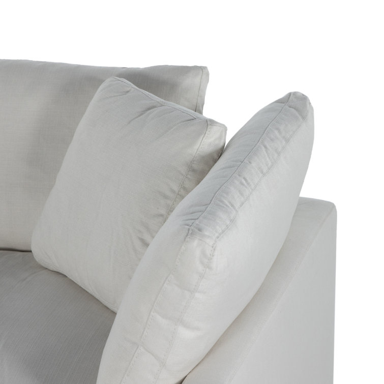 Anders Ivory 4-Piece Track Arm Sectional with Ottoman