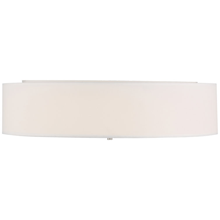 Sleek Brushed Steel LED Drum Flush Mount Ceiling Light