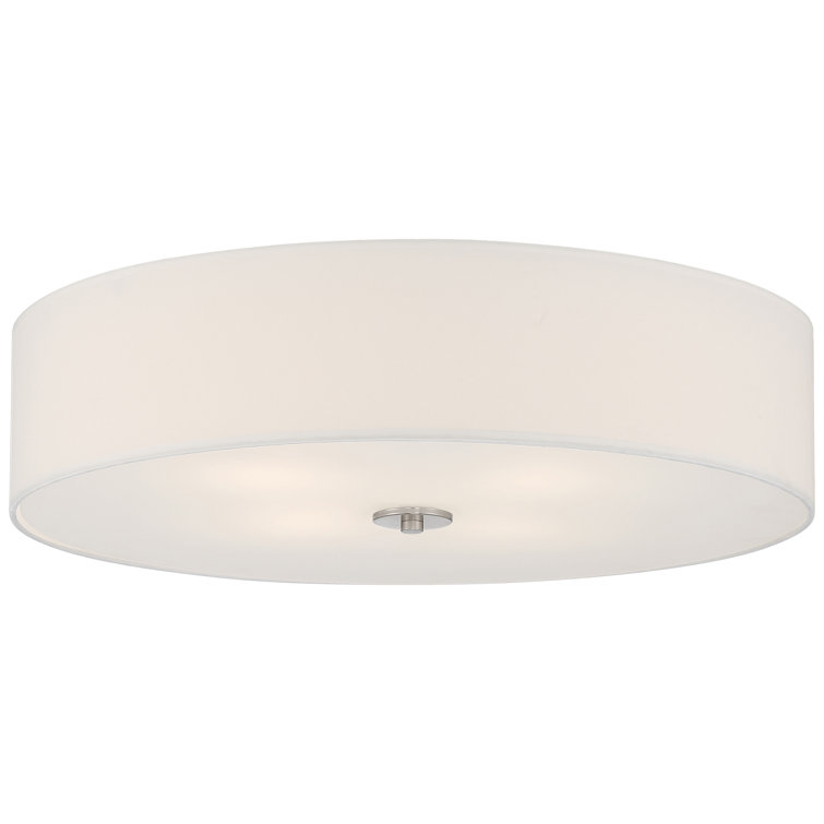Sleek Brushed Steel LED Drum Flush Mount Ceiling Light