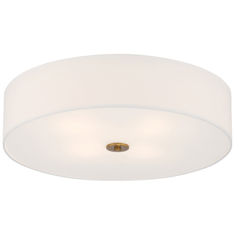 Transitional 24" Antique Brushed Brass LED Drum Flush Mount