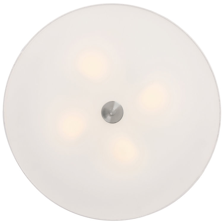 Sleek Brushed Steel LED Drum Flush Mount Ceiling Light