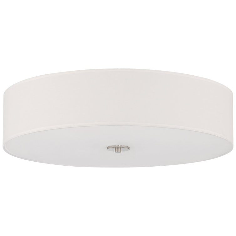 Sleek Brushed Steel LED Drum Flush Mount Ceiling Light