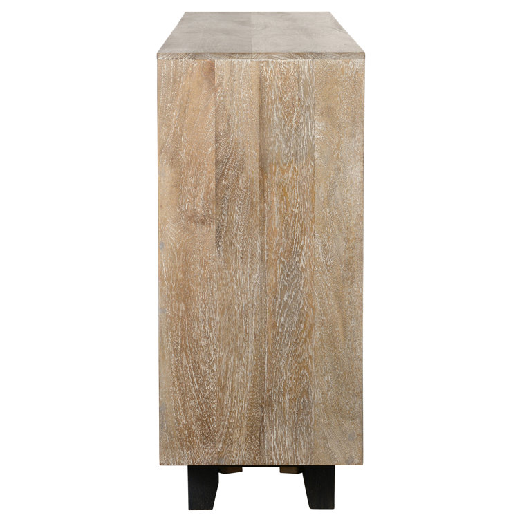 Viva 65'' Rustic Oak Hand-Carved Mango Wood Sideboard