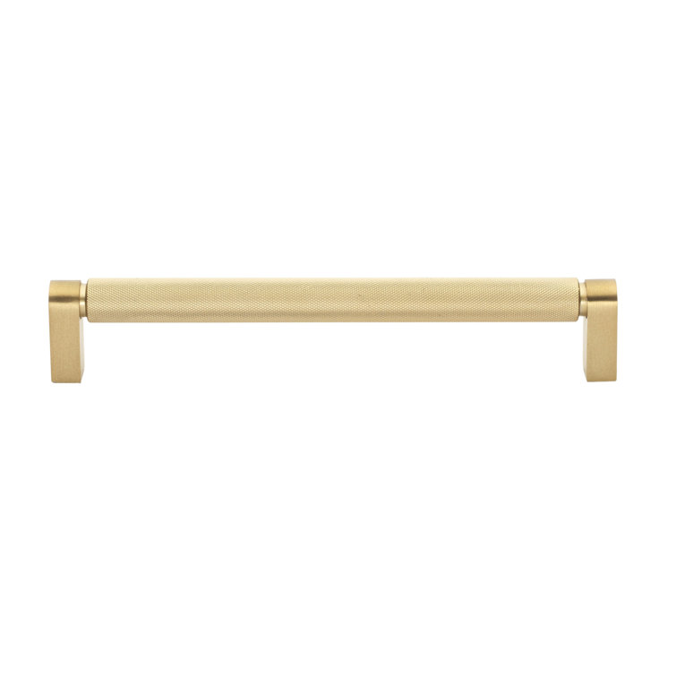Satin Gold Knurled Bar Pull with Mounting Hardware