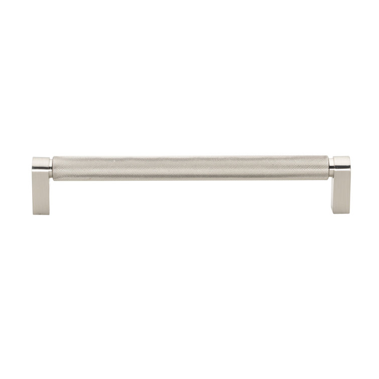 Satin Nickel Knurled Cabinet Bar Pull with Mounting Hardware