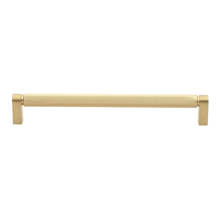 Satin Gold Knurled Bar Pull with Mounting Hardware