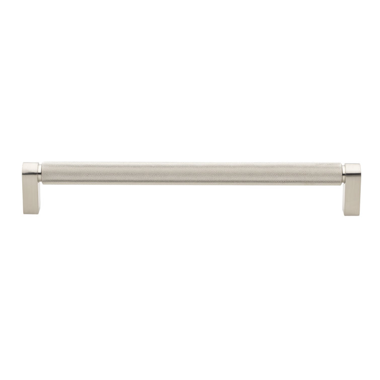 Satin Nickel Knurled Cabinet Bar Pull with Mounting Hardware