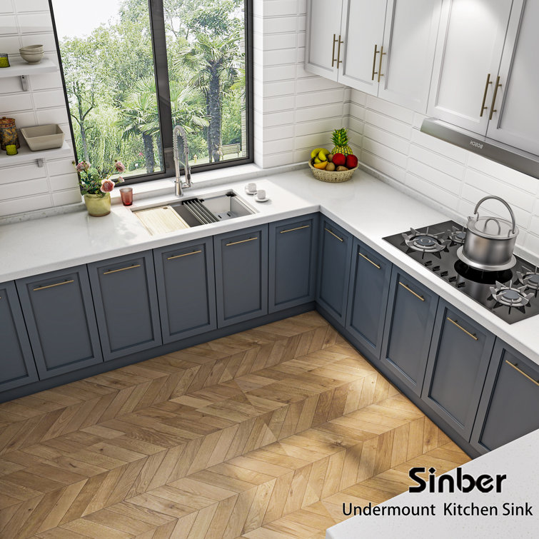 Sinber 30" Stainless Steel Drop-In Single Bowl Workstation Kitchen Sink