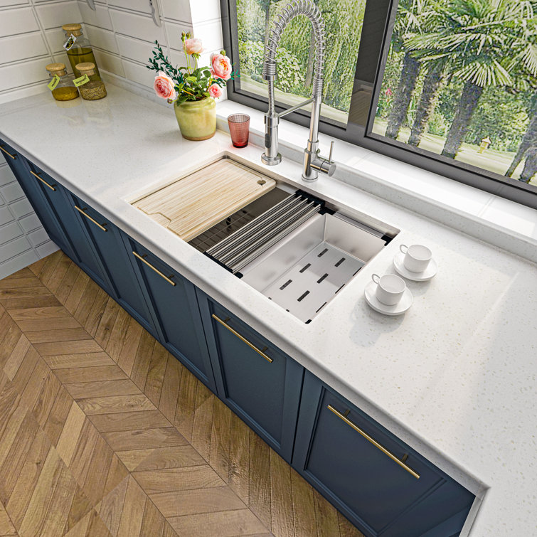 Sinber 30" Stainless Steel Drop-In Single Bowl Workstation Kitchen Sink