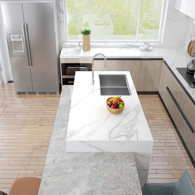 Sinber 33" Stainless Steel Double Bowl Drop-In Workstation Sink