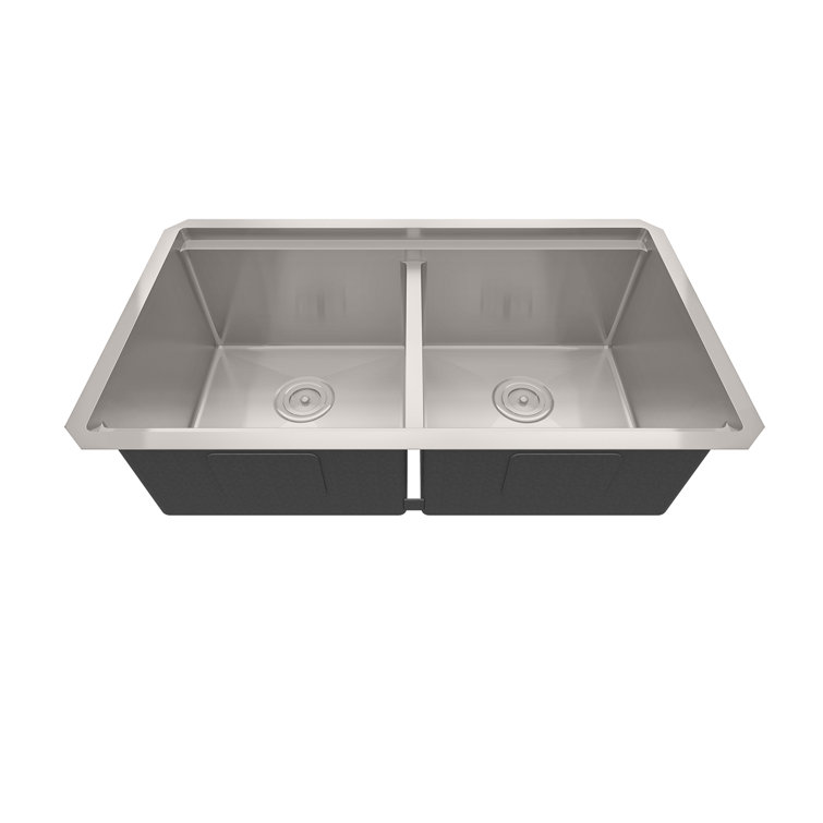 Sinber 33" Stainless Steel Double Bowl Drop-In Workstation Sink