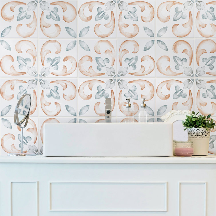 Saint Germain 6" Matte Porcelain Hand-Painted Wall & Floor Tile