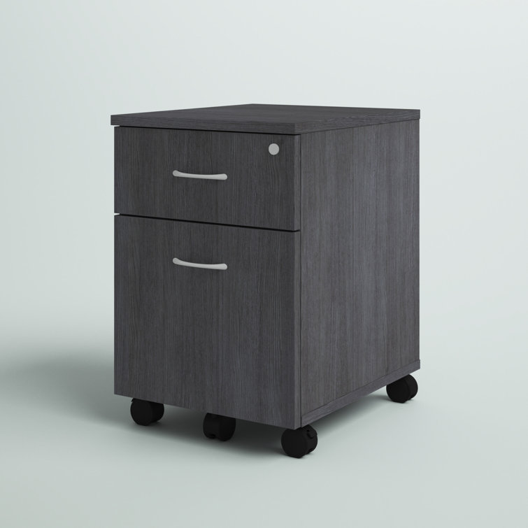 Charcoal Laminate Lockable 4-Drawer Mobile Pedestal