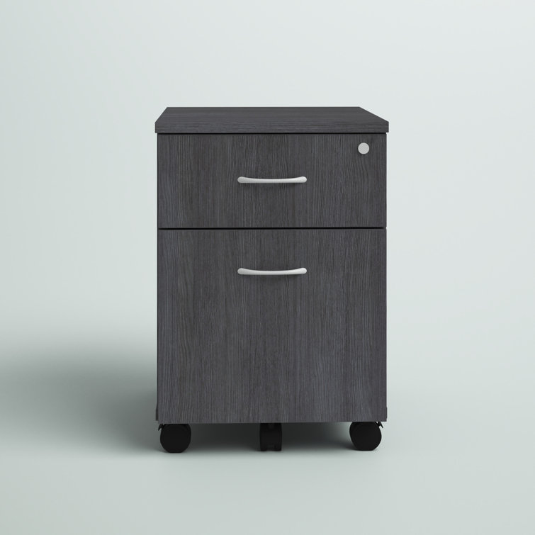 Charcoal Laminate Lockable 4-Drawer Mobile Pedestal