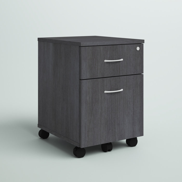 Charcoal Laminate Lockable 4-Drawer Mobile Pedestal