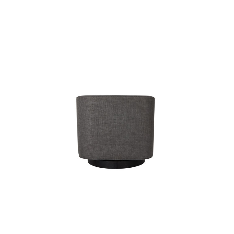 Taupe Twill Handcrafted Swivel Barrel Chair