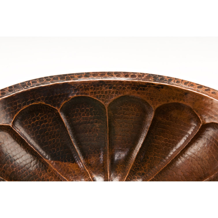 19" Oval Oil Rubbed Bronze Hammered Copper Bathroom Sink