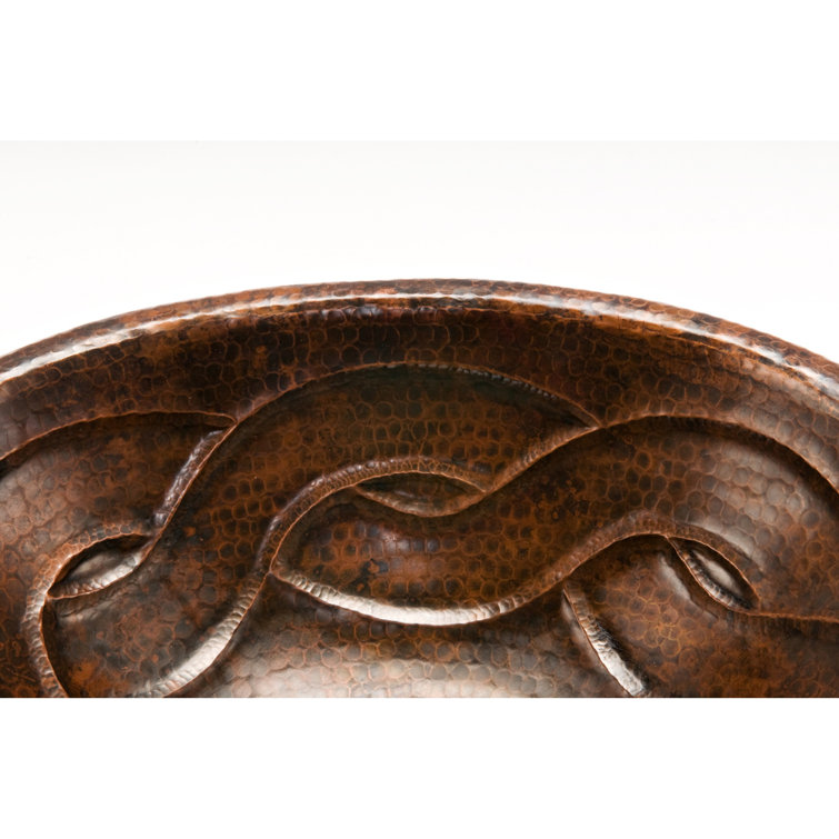 19" Oval Oil Rubbed Bronze Hammered Copper Bathroom Sink