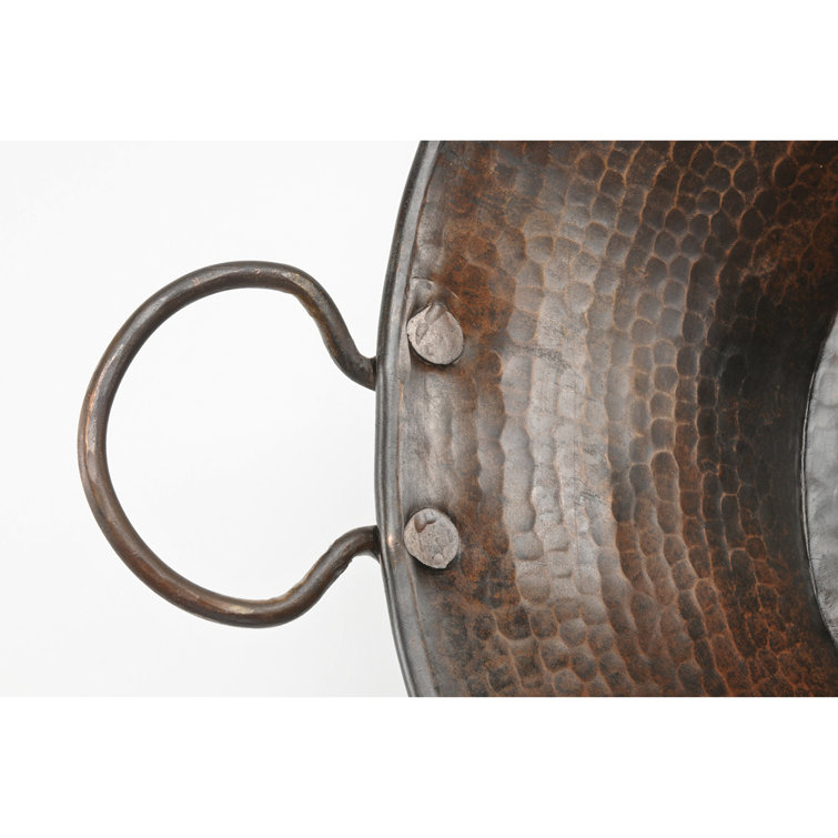 16" Round Hammered Copper Above-Counter Sink with Oil Rubbed Bronze Finish